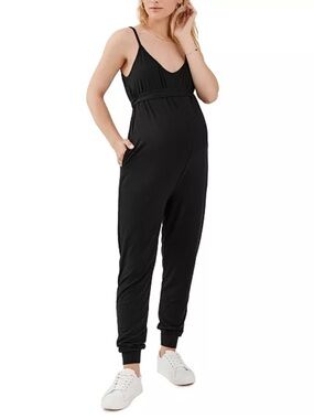 A Pea in the Pod Black Spaghetti-Strap Maternity Jumpsuit